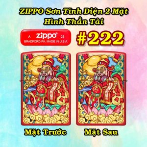 BẬT LỬA ZIPPO SƠN TĨNH ĐIỆN 2 MẶT HÌNH THẦN TÀI CÁC KIỂU - (XÀI XĂNG) #222 - THẦN TÀI PHÚ QUÝ