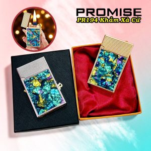 BẬT LỬA XĂNG ĐÁ PROMISE PR194 KHẢM XÀ CỪ (CÓ HỘP) - (XÀI XĂNG)